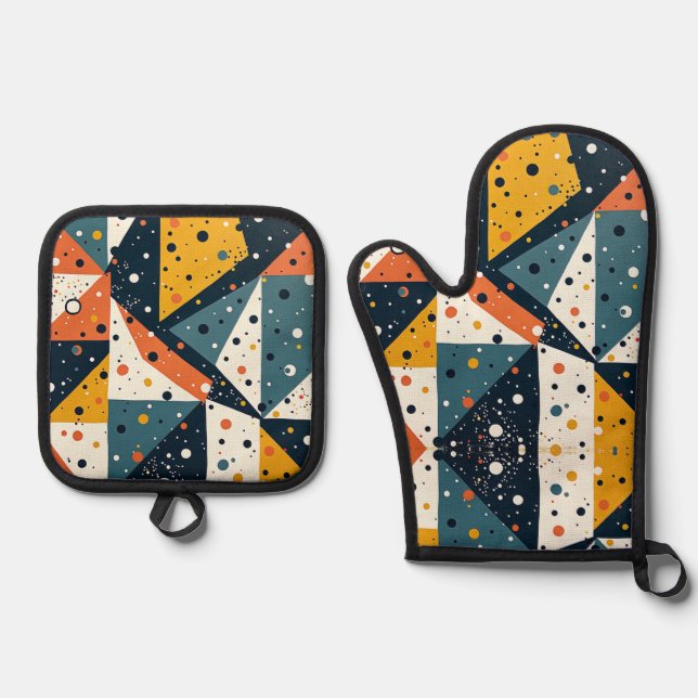 Terrazzo Inspired Oven Mitt and Pot Holders Oven Mitt & Pot Holder Set (Front)
