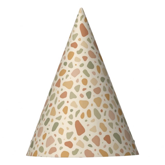 Terrazzo Inspired Pattern Paper Party Hat (Front)