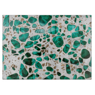 Terrazzo - Malachite and gold on marble #1 Cutting Board