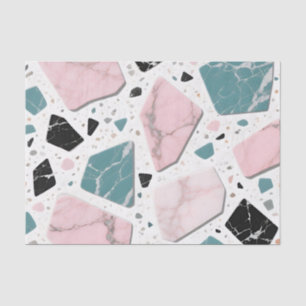 Terrazzo Marble Pastel Pink Teal Modern Tissue Paper