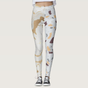 Terrazzo Marble Purple Gold Cute Leggins Leggings
