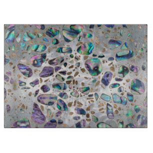 Terrazzo - Mosaic Abalone Pearl and Gold #3 Cutting Board