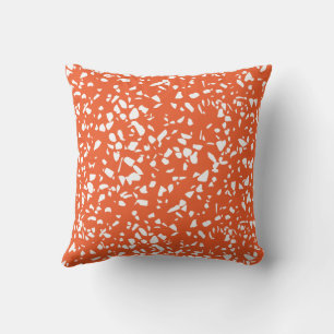 Terrazzo Orange Coussin moderne du milieu du siècl