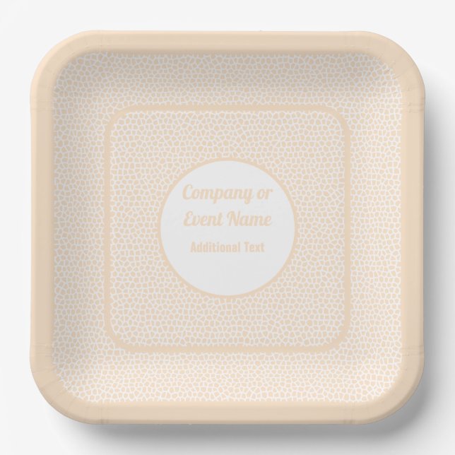 Terrazzo - Orange Peach - Large Square Paper Plate (Front)