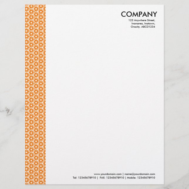 Terrazzo Pattern 03 - Orange Letterhead (Front)