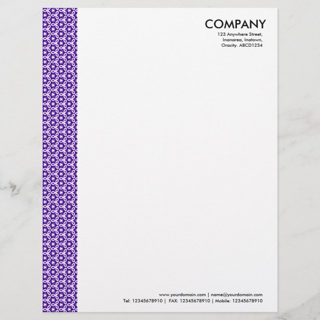 Terrazzo Pattern 03 Violet Letterhead (Front)