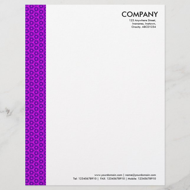 Terrazzo Pattern 03 Violet on Magenta Letterhead (Front)