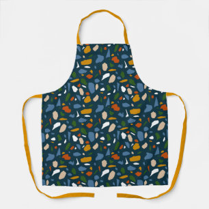 Terrazzo Pattern Blue Apron
