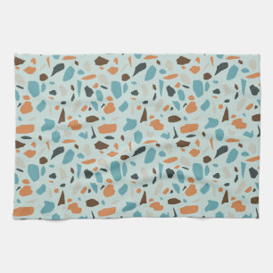 Terrazzo Pattern Blue Kitchen Towel