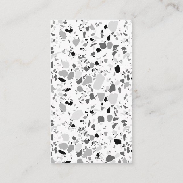 Terrazzo pattern business cards black white (Front)