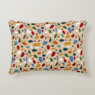 Terrazzo Pattern Colorful Accent Pillow