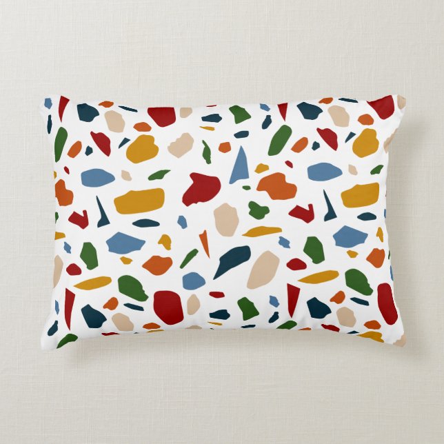 Terrazzo Pattern Colourful Accent Pillow (Front)