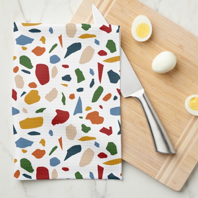Terrazzo Pattern Colourful Kitchen Towel (Quarter Fold)