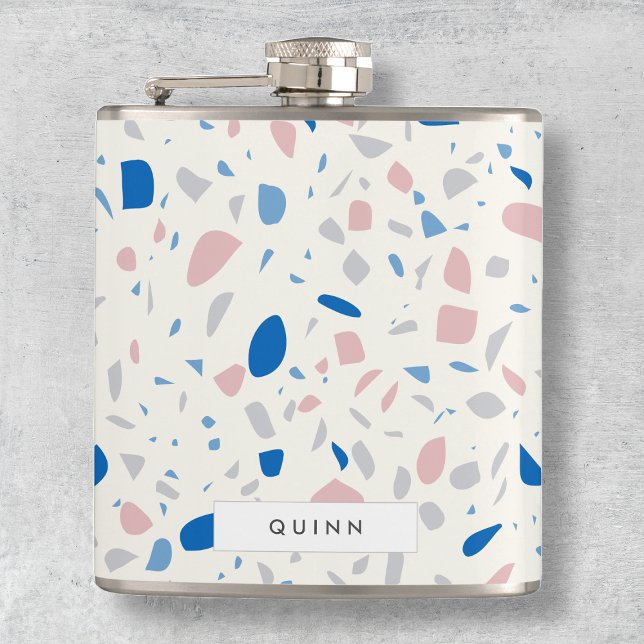 Terrazzo Pattern Neutral Natural Elegant Hip Flask (Creator Uploaded)