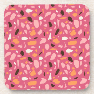 Terrazzo Pattern Pink Coaster