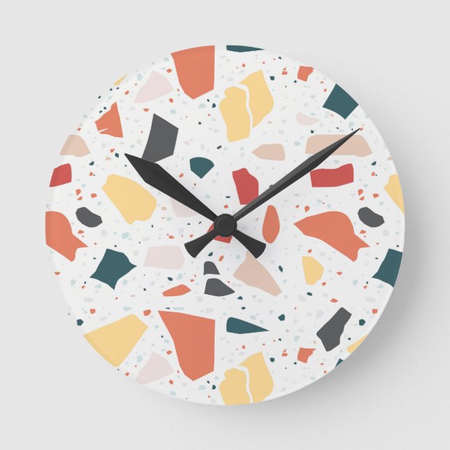 Terrazzo Pattern Round Clock (Front)