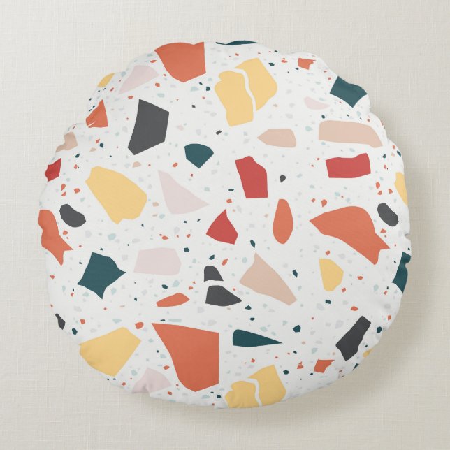 Terrazzo Pattern Round Pillow (Front)