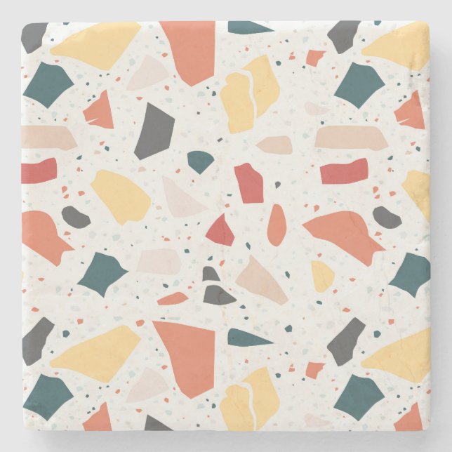 Terrazzo Pattern Stone Coaster (Front)