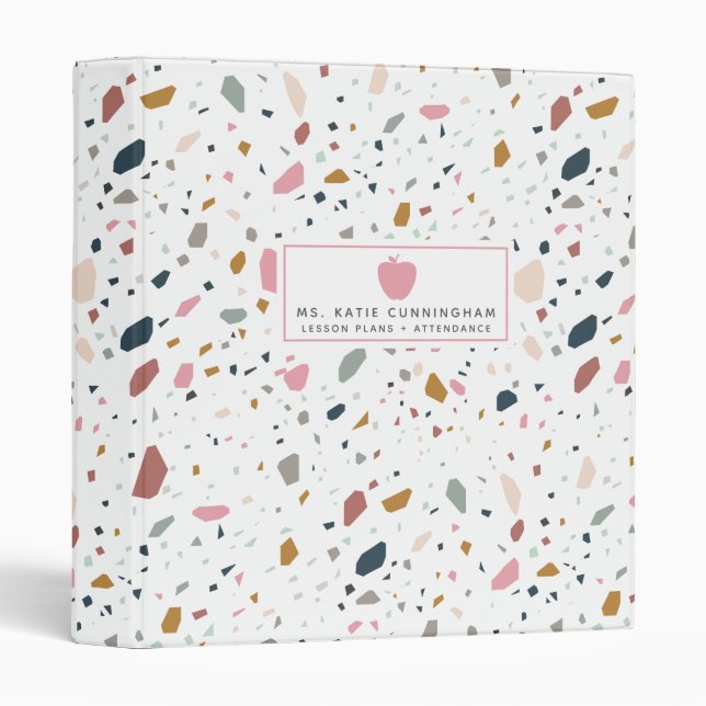 Terrazzo Pink Apple Teacher Binder (Front/Spine)