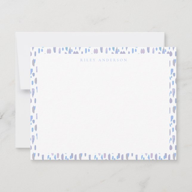Terrazzo Print Flat Note Card in Lilac (Front)