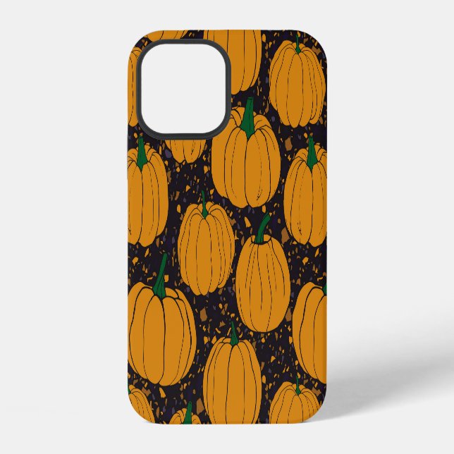 Terrazzo pumpkins, autumn vintage pattern. iPhone case (Back)