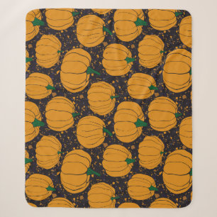 Terrazzo pumpkins, autumn vintage pattern. sherpa blanket