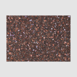 Terrazzo Retro Brown Black Tan Brown Elegant Tissue Paper