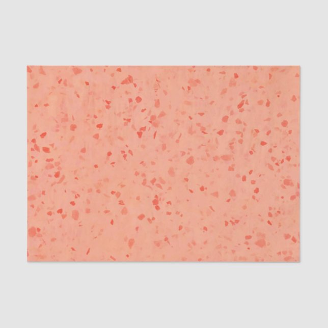 Terrazzo Retro Living Coral Elegant Pattern Tissue Paper (Front)
