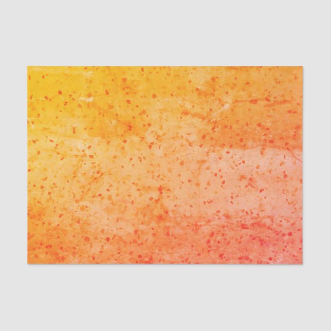 Terrazzo Retro Living Coral Yellow Texture Pattern Tissue Paper (Front)