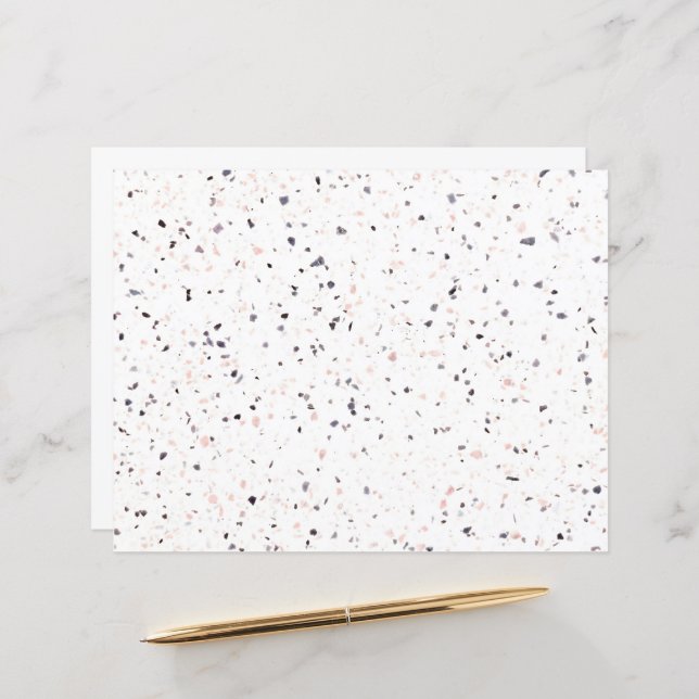 Terrazzo Retro White Black Pink Vintage Pattern (Front/Back In Situ)