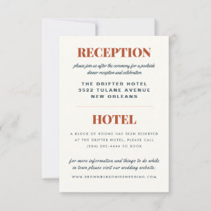 Terrazzo Slab Wedding Reception and Hotel Card