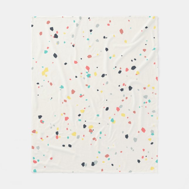 Terrazzo Speckle Seamless Pattern Fleece Blanket (Front)