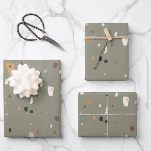 Terrazzo stone texture  wrapping paper sheet