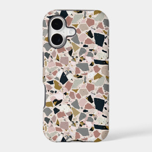 Terrazzo tacheté rose mauve gris et marron