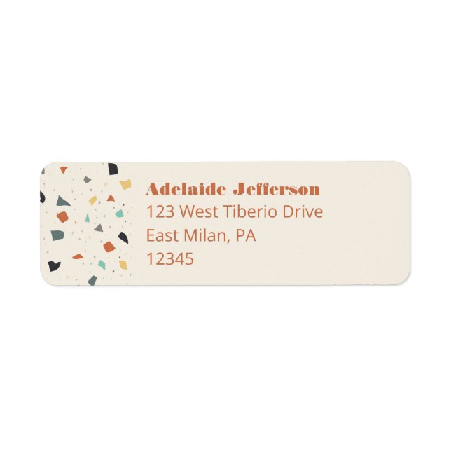 Terrazzo Tile Confetti Adresse de retour Étiquette (Devant)
