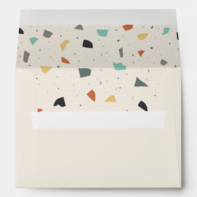 Terrazzo Tile Confetti Modern Style Earth Tones Envelope (Back (Bottom))