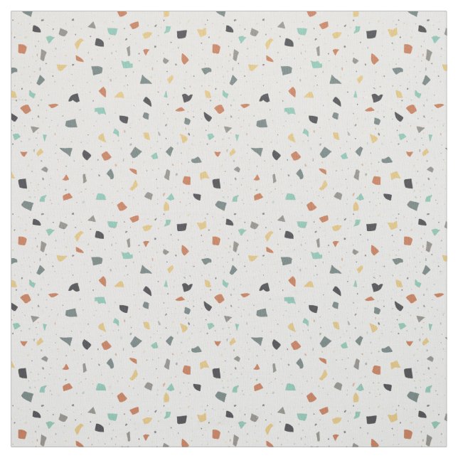 Terrazzo Tile Confetti Modern Style Earth Tones Fabric (Swatch)