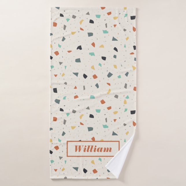 Terrazzo Tile Confetti Modern Style Personalized Bath Towel (Bath Towel)