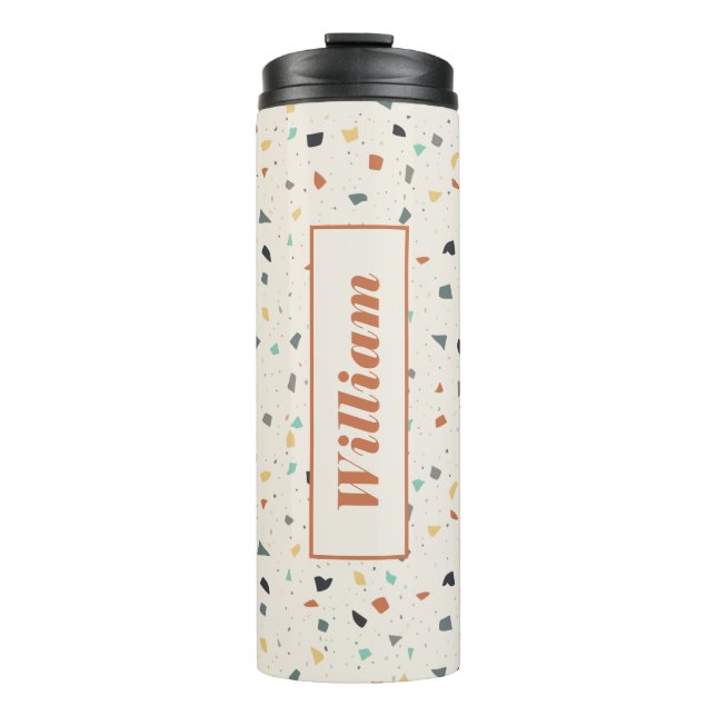 Terrazzo Tile Confetti Modern Style Personalized Thermal Tumbler (Front)