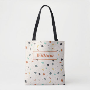 Terrazzo Tile Confetti Modern Style Personalized Tote Bag