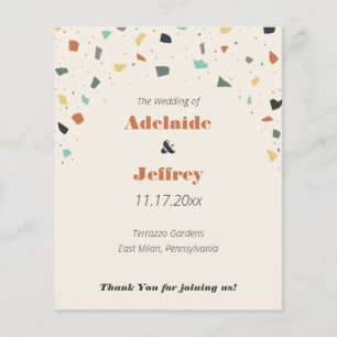 Terrazzo Tile Confetti Modern Wedding Program