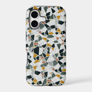 Terrazzo vert chasseur or et noir tacheté