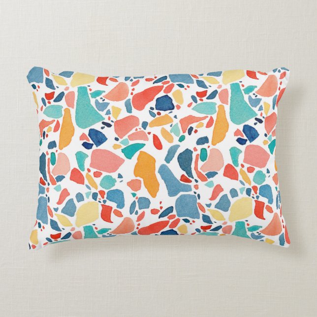 Terrazzo Watercolor: Colourful Seamless Pattern. Accent Pillow (Front)