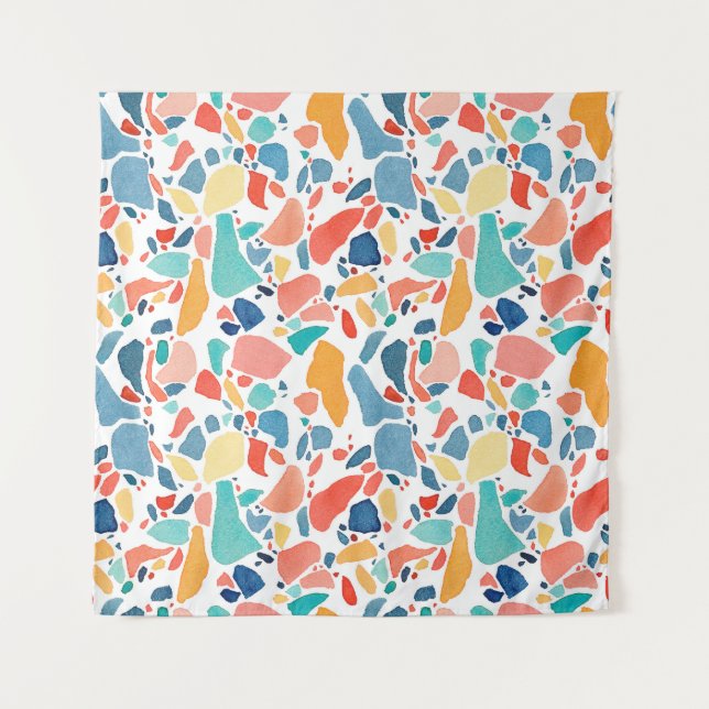 Terrazzo Watercolor: Colourful Seamless Pattern. Tapestry (Front)