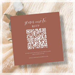 Terre cuite Carte de boîtier de code QR RSVP