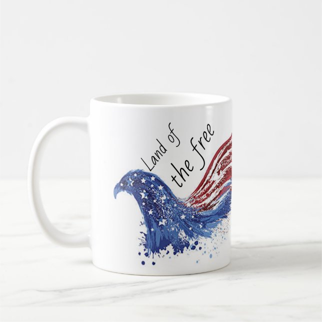Terre de la 4 juillet libre aigle mug (Gauche)