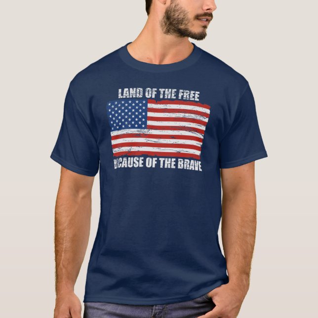 Terre du libre en raison du T-shirt courageux (Devant)