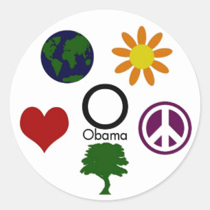 Terre, Fleur, Paix, Arbre, Amour, Sticker Obama