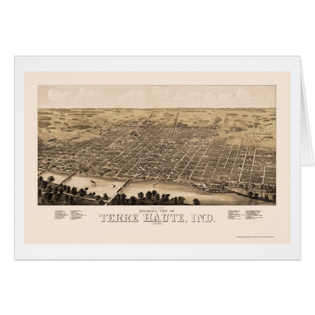 Terre Haute, IN Panoramic Map - 1880 (Front Horizontal)