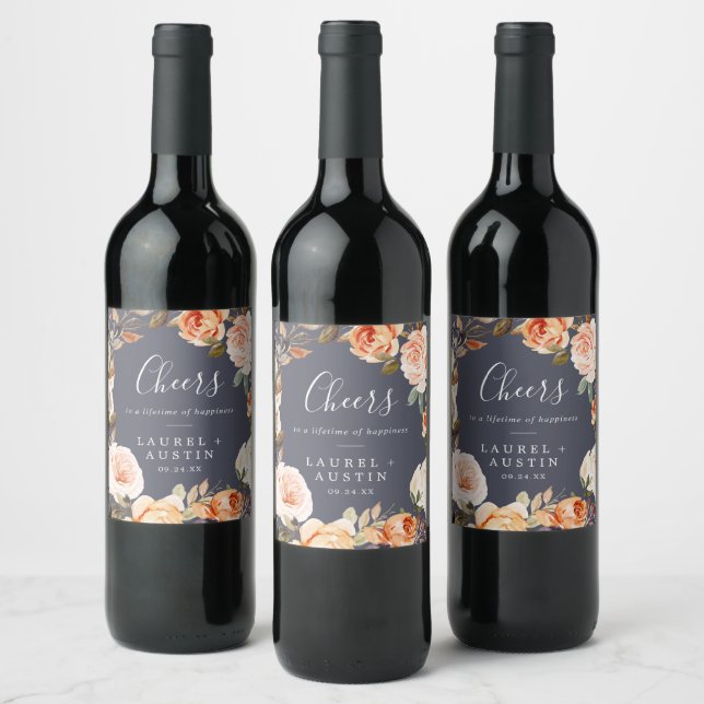 Terre rustique | Purple Chevaux Mariages Étiquette (Bouteilles)